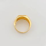 Anillo Sello Caballo 7.1 g / T9 1/4 Dos Oros Amarillo Blanco 18K