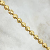 Pulso Militar 11.1gr / 20.5cm / 5mm Bolas Diamantadas Luna Oro Amarillo Nac.Esp.