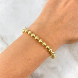 Pulso Militar 11.1gr / 20.5cm / 5mm Bolas Diamantadas Luna Oro Amarillo Nac.Esp.