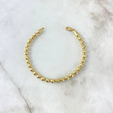 Pulso Militar 11.1gr / 20.5cm / 5mm Bolas Diamantadas Luna Oro Amarillo Nac.Esp.