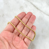 Tobillera Militar 8.4gr / 25.5cm / 3mm Bolas Diamantadas Luna Oro Amarillo Nac.Esp. ©