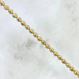 Pulso Militar 6.65gr / 19cm / 3mm Bolas Diamantadas Luna Oro Amarillo Nac.Esp. ©