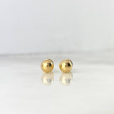 Topos Bola Lisa 0.65 g / 6 mm Oro Amarillo 14K