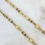 Cadena Rustica Eslabon RX 14.75gr / 60cm / 5.3mm Cauchos Negros Oro Amarillo ©