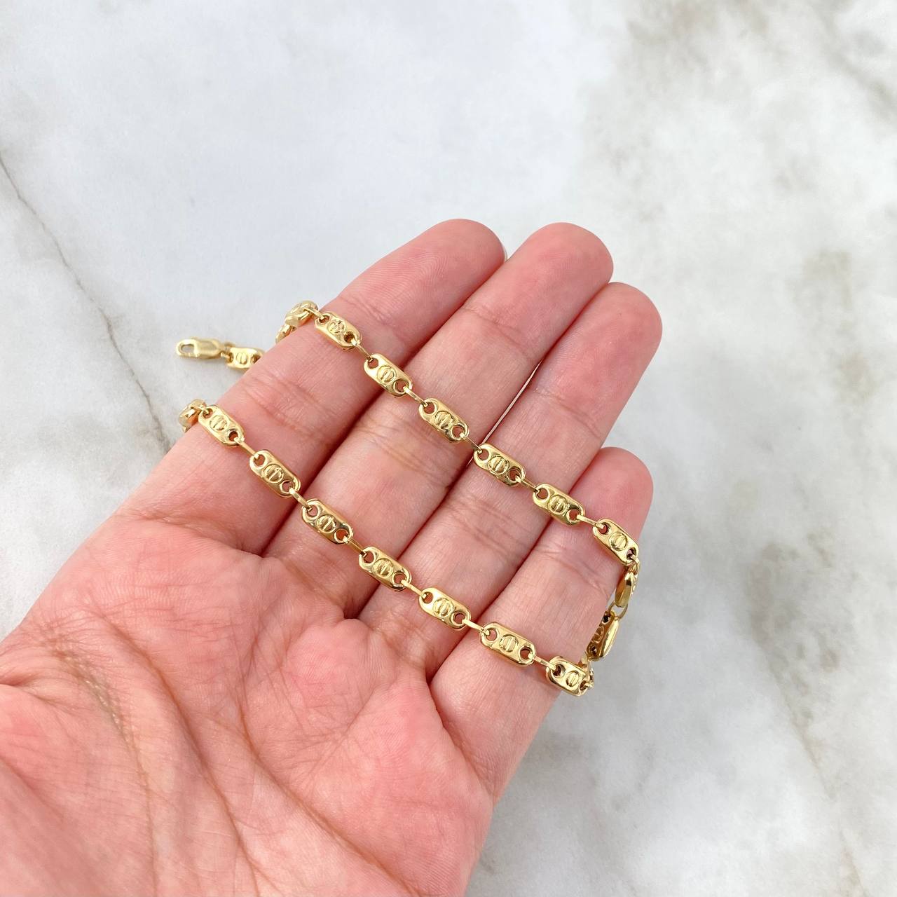 Tobillera Rustica Tornillo 4.85gr / 25cm / 4mm Oro Amarillo