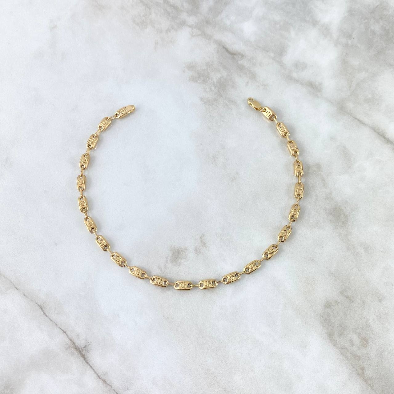 Tobillera Rustica Tornillo 4.85gr / 25cm / 4mm Oro Amarillo