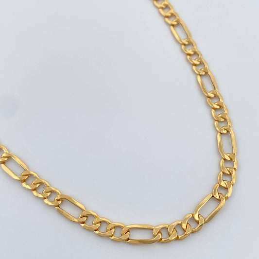 Cadena Figaro 9.15gr / 60.5cm / 4.4mm Oro Amarillo +1 18K %
