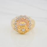 Anillo Rostro de Cristo 7.05g / T10 3/4 Tres Oros 18K