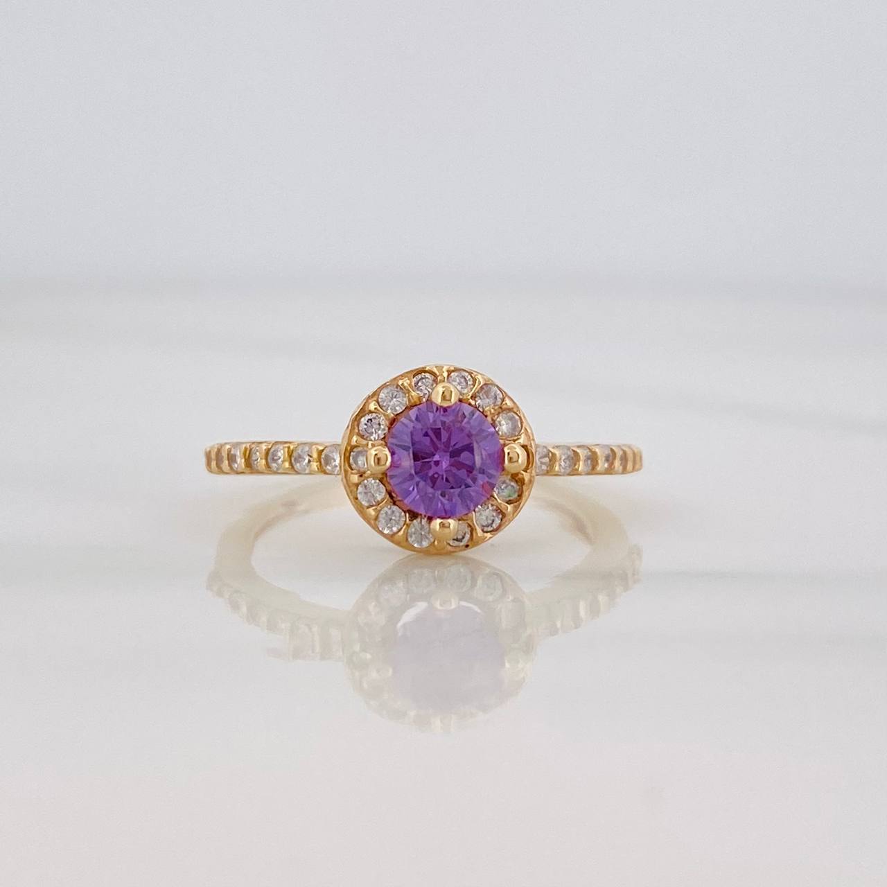 Anillo Halo Circulo 2.55g / T6 1/2 Oro Amarillo 18K