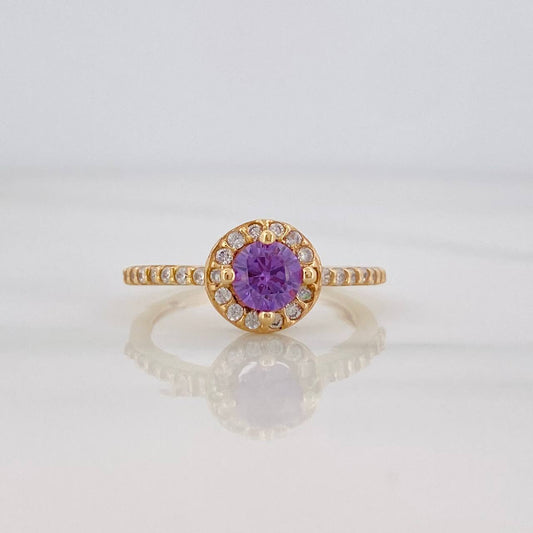 Anillo Halo Circulo 2.55g / T6 1/2 Oro Amarillo 18K