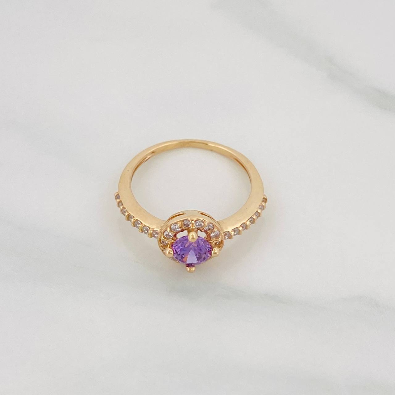 Anillo Halo Circulo 2.55g / T6 1/2 Oro Amarillo 18K