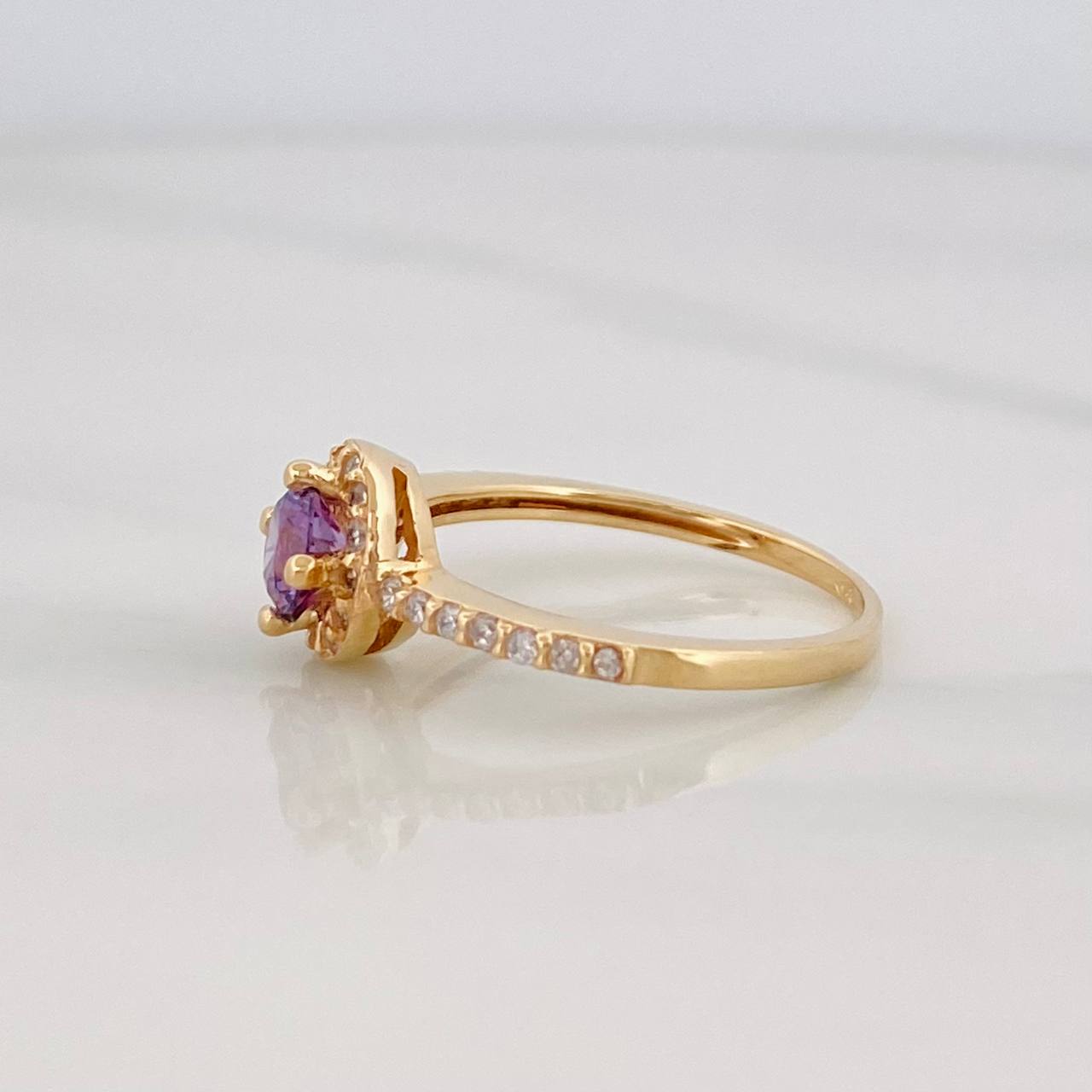 Anillo Halo Circulo 2.55g / T6 1/2 Oro Amarillo 18K