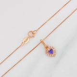 Set Cadena Veneciana + Dije Corazon / 1.5g / 45cm Oro Rosa 18K