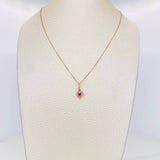 Set Cadena Veneciana + Dije Corazon / 1.5g / 45cm Oro Rosa 18K
