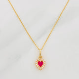 Set Cadena Aro Seguido + Dije Corazon / 1.75g / 45cm Oro Amarillo 18K