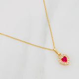 Set Cadena Aro Seguido + Dije Corazon / 1.75g / 45cm Oro Amarillo 18K