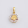 Dije Medalla San Benito 1.55g / 2cm Dos Oros Amarillo Blanco 18K