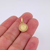 Dije Medalla San Benito 1.6g / 2cm Oro Amarillo 18K