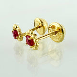 Topos Flor Girasol 0.75gr / 5mm Oro Amarillo 18K