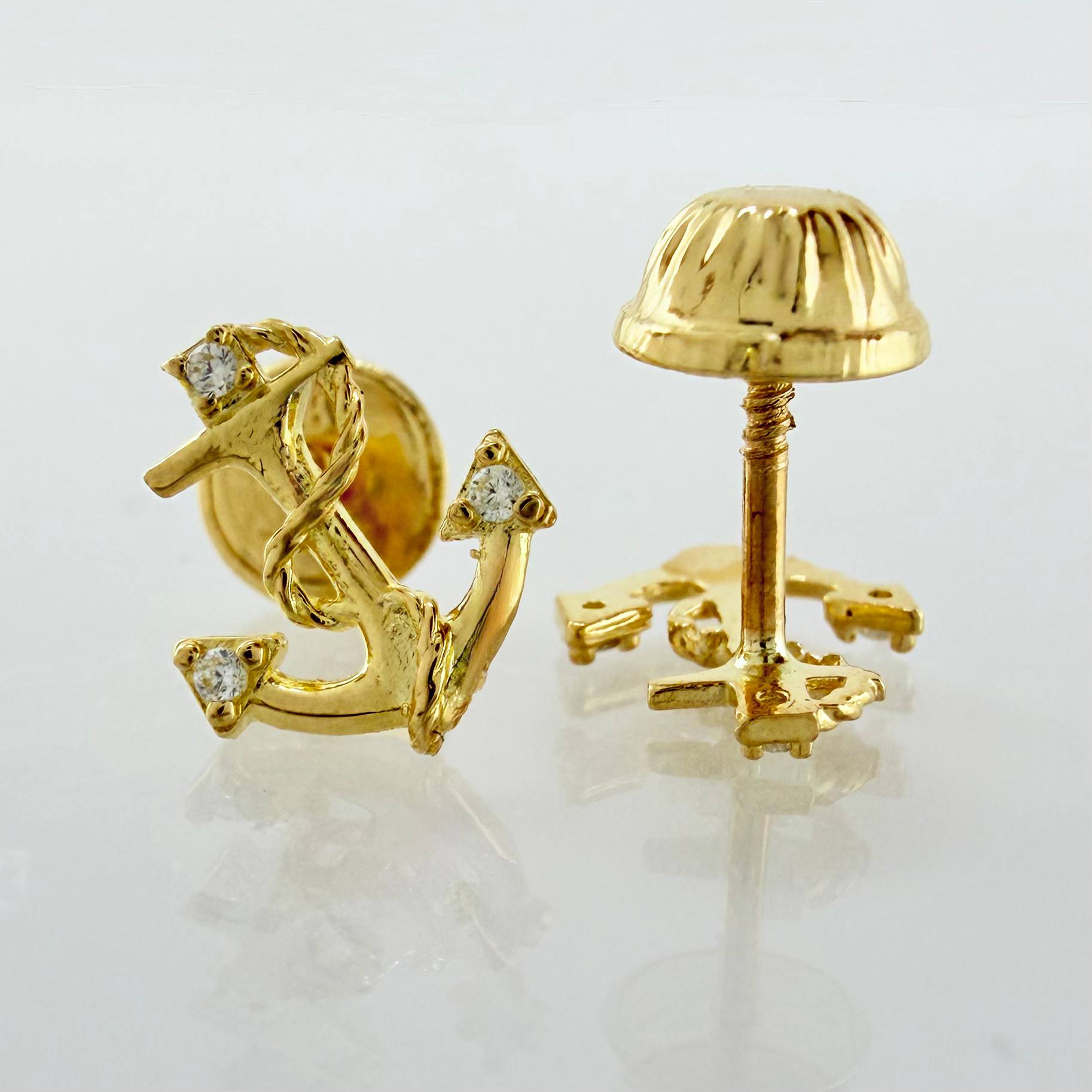 Topos Ancla Destellante 0.8gr / 9mm Oro Amarillo 18K