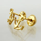 Topos Ancla Destellante 0.8gr / 9mm Oro Amarillo 18K