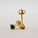 Topos Cuatro Garras Esmeraldas 30pts 1.3gr / 3.5mm Oro Amarillo 18K *