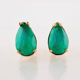 Topos Gota Ampliada Esmeraldas 3.3 Qts 2.95gr / 1cm / Oro Amarillo 18K *