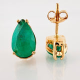 Topos Gota Ampliada Esmeraldas 3.3 Qts 2.95gr / 1cm / Oro Amarillo 18K *