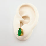 Topos Gota Ampliada Esmeraldas 3.3 Qts 2.95gr / 1cm / Oro Amarillo 18K *