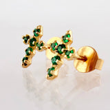 Topos Cruz Esmeraldas 18pts 1.2gr / 9mm Oro Amarillo 18K *