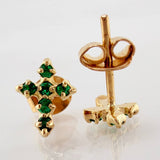 Topos Cruz Esmeraldas 18pts 1.2gr / 9mm Oro Amarillo 18K *