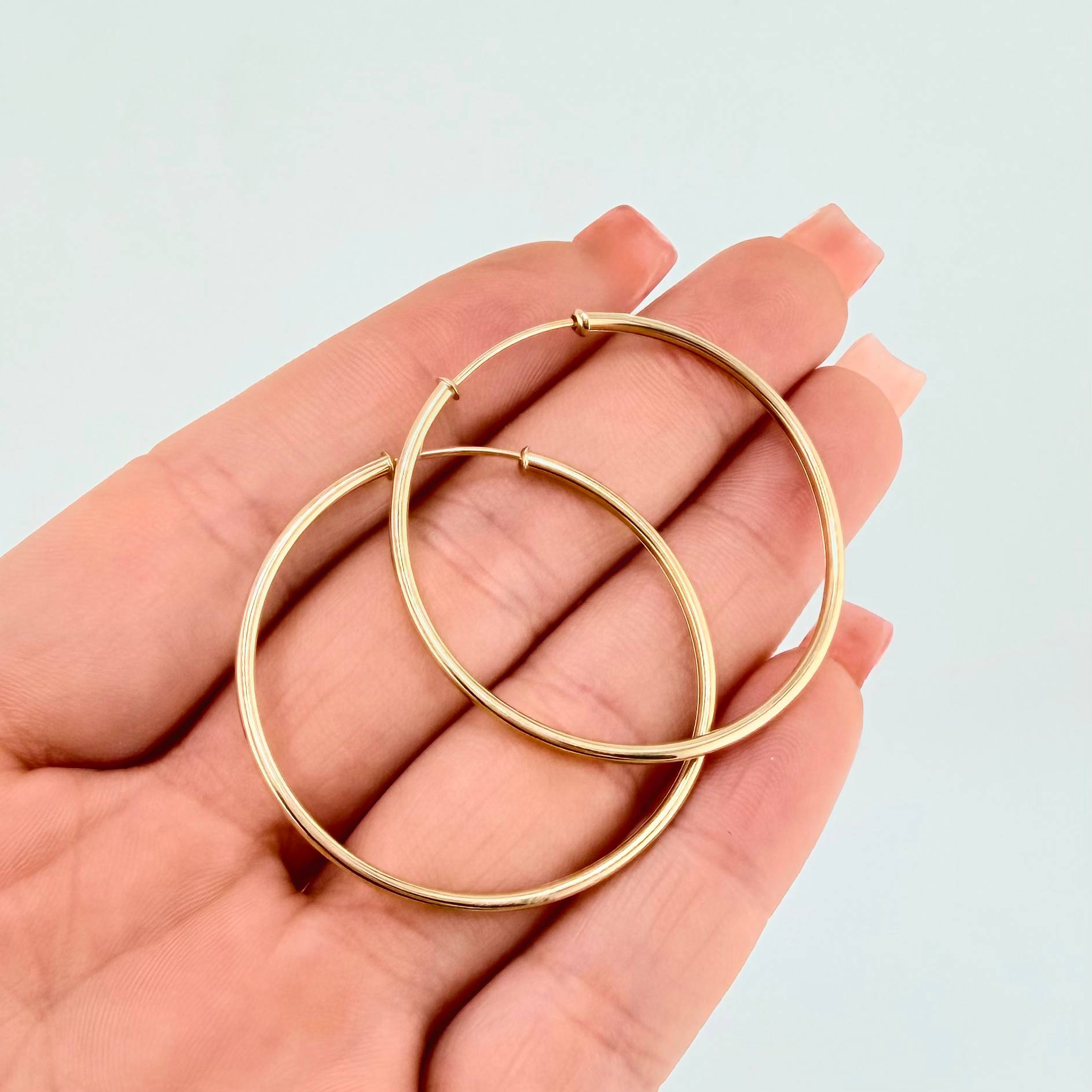 Candongas Aro Liso 3.25gr / 3.8cm / Oro Amarillo 18K