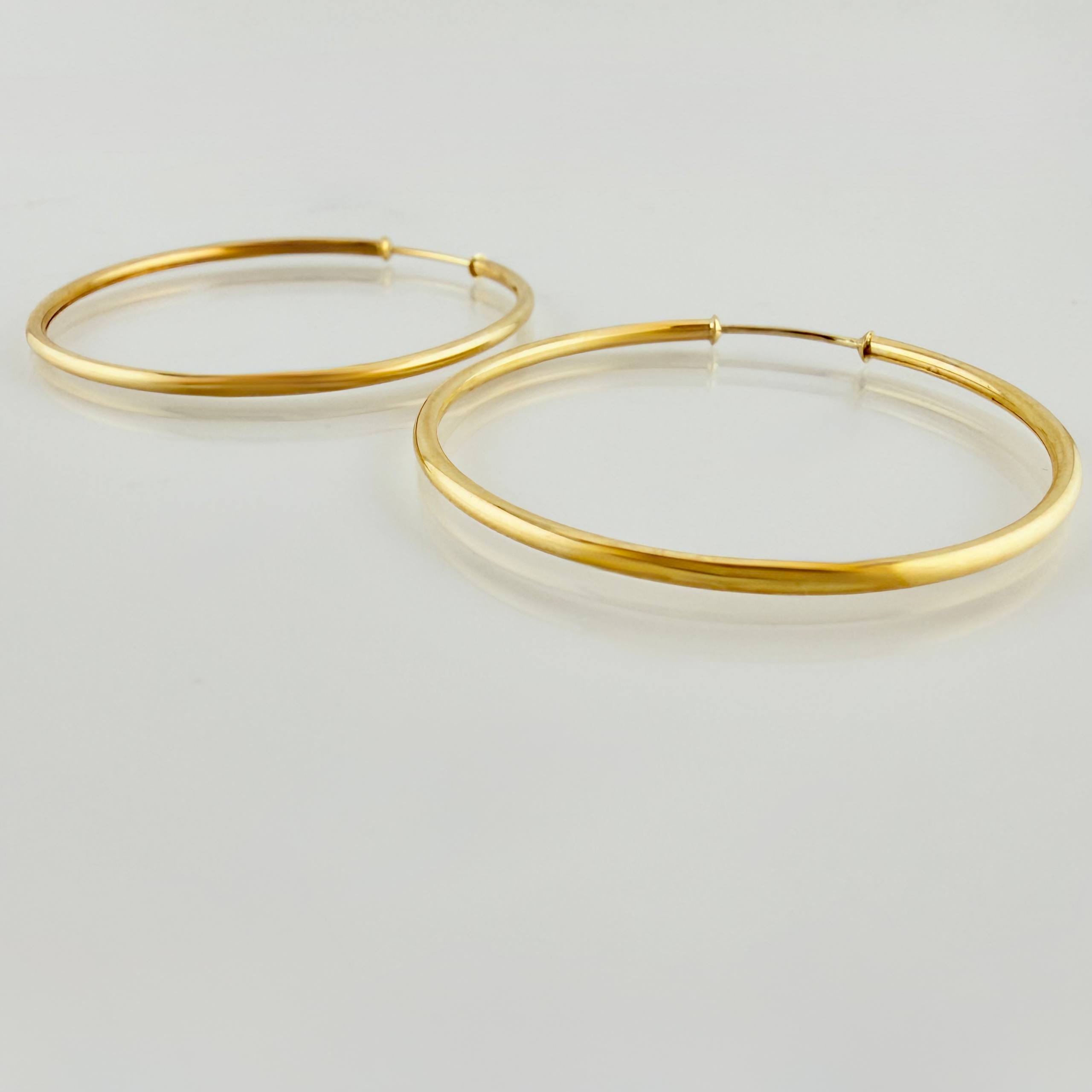 Candongas Aro Liso 3.45gr / 4.2cm / Oro Amarillo 18K