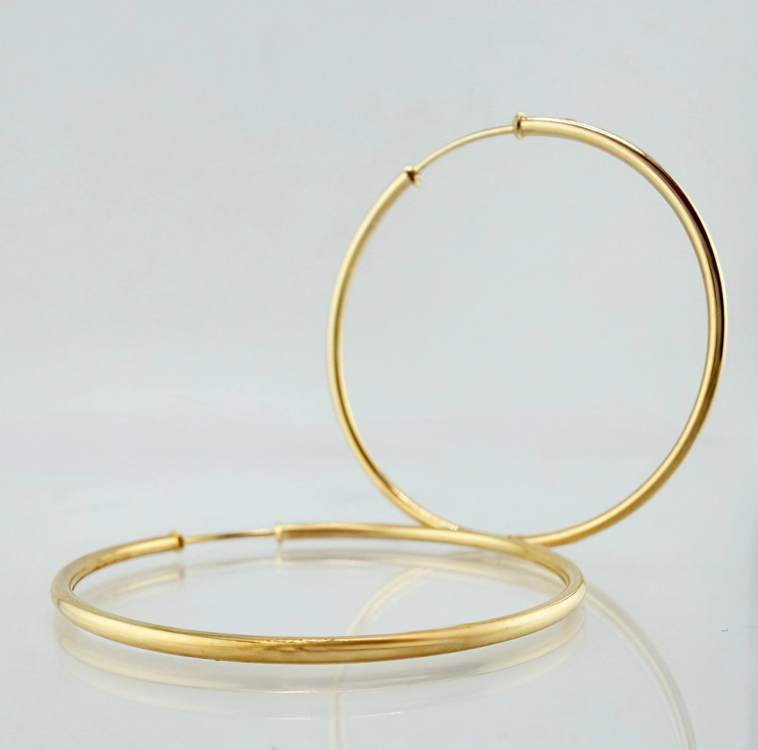 Candongas Aro Liso 3.45gr / 4.2cm / Oro Amarillo 18K