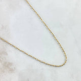 Cadena Morse 4.9gr / 50cm / 1.5mm Diamantada Dos Oros Amarillo Blanco +3 18K ©