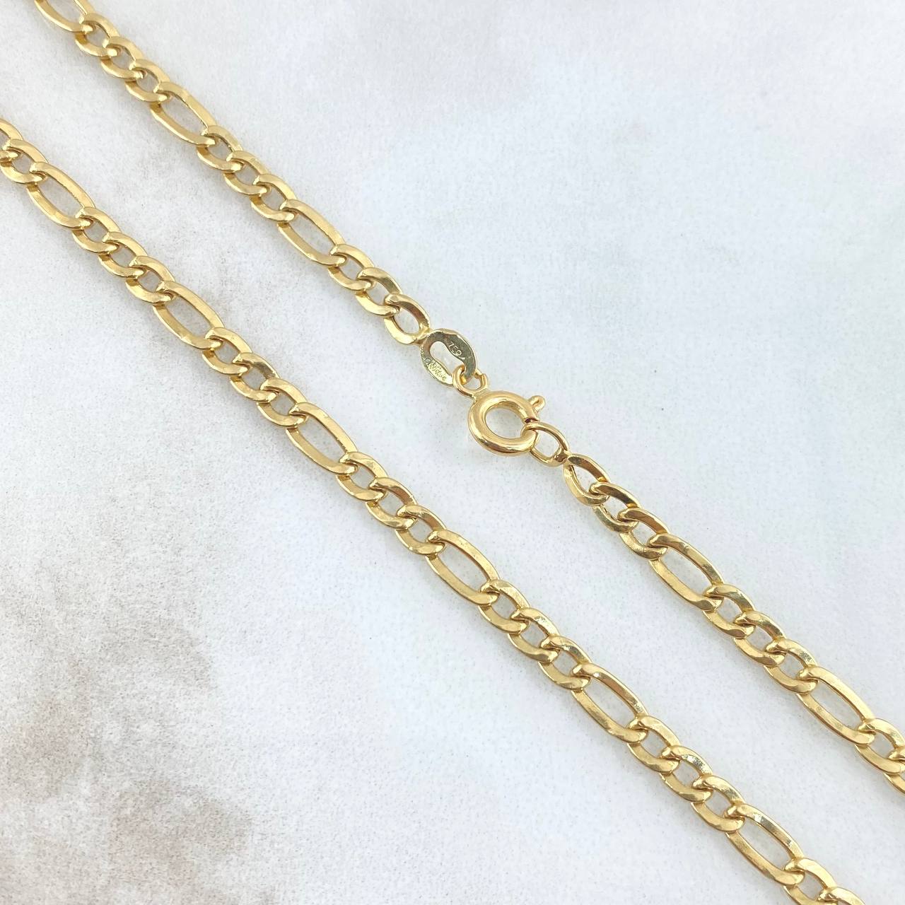 Cadena Figaro 3.45gr / 45cm / Oro Amarillo +1 18K