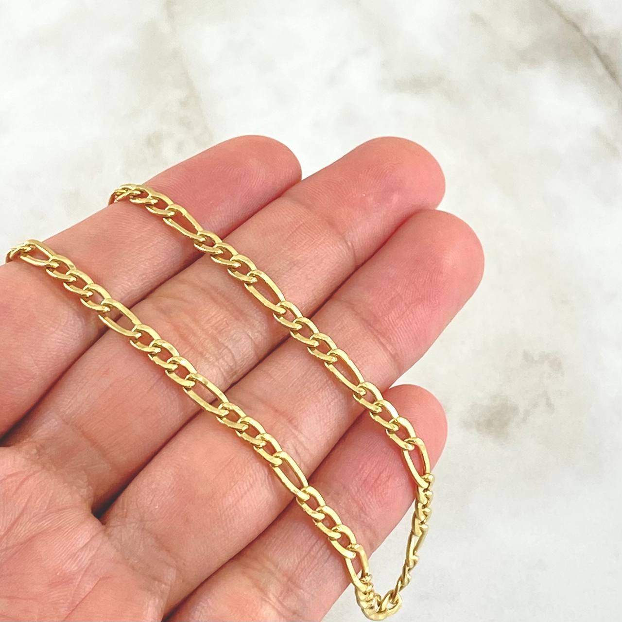 Cadena Figaro 3.45gr / 45cm / Oro Amarillo +1 18K