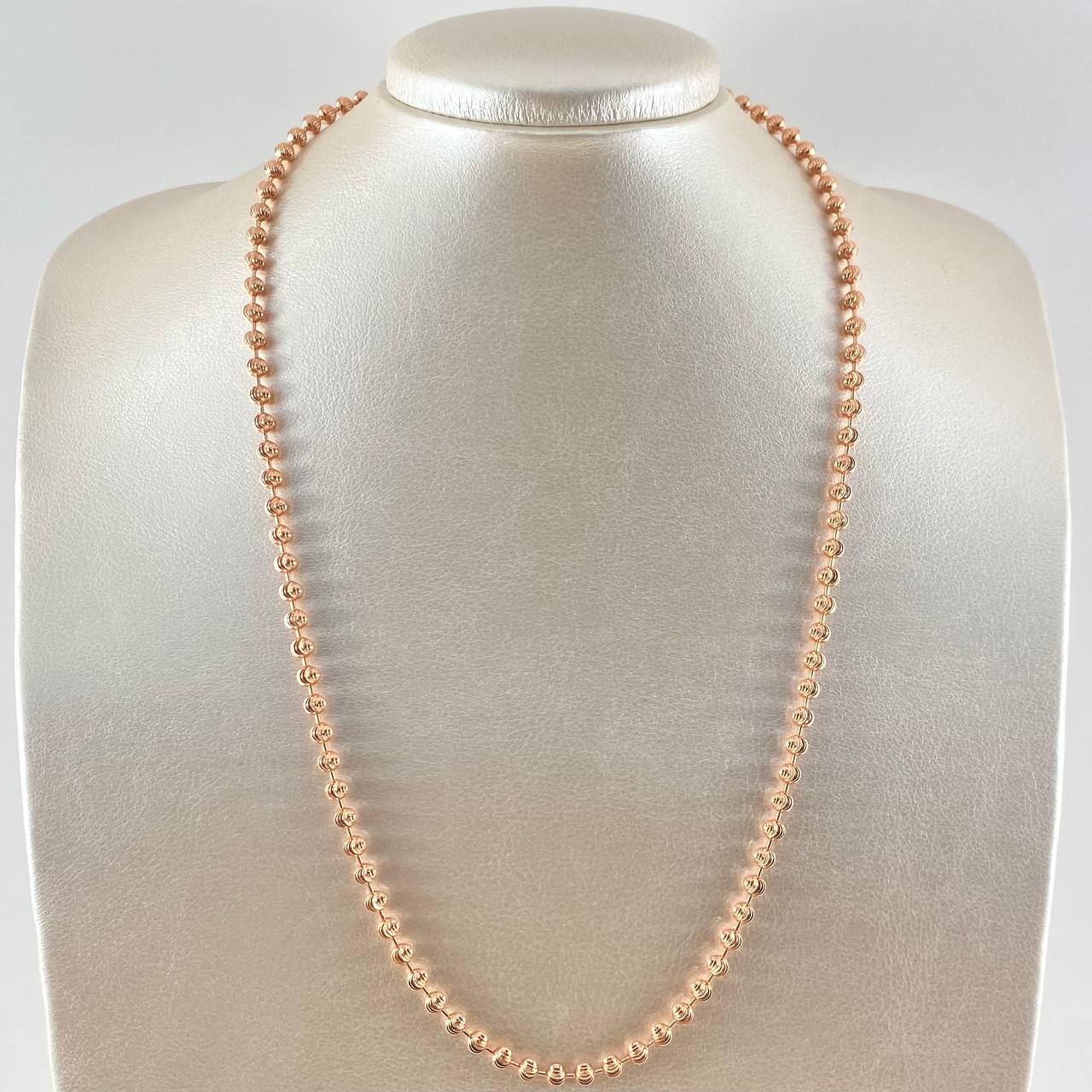 Cadena Militar 23.2gr / 55cm / 4mm Bola Diamantada Luna Oro Amarillo Nac.Esp. 18K ©