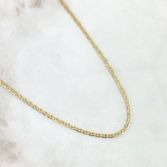 Cadena Plana 3.15gr / 45cm / 2mm Diamantada Oro Amarillo +3 18K