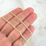 Cadena Plana 3.15gr / 45cm / 2mm Diamantada Oro Amarillo +3 18K