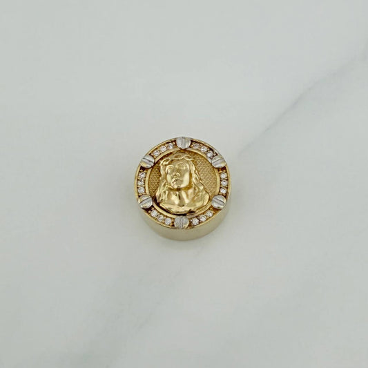 Herraje Tornillo Cristo 4.05gr / 1.5cm / Dos Oros Amarillo Blanco 18K %
