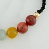 Pulsera Tejida Negra 7 Chakras Oro Amarillo 18K