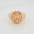 Anillo Rostro Cristo 6 g / T11 1/2 Dos Oros Blanco Rosa 18K