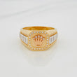 Anillo Sello Corona 7.75 g / T10 1/2 Tres Oros 18K