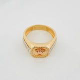 Anillo Sello Corona 7.75 g / T10 1/2 Tres Oros 18K