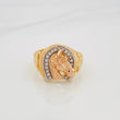 Anillo Herradura Caballo 7.35 g / T9 1/4 Tres Oros 18K