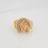 Anillo Herradura Caballo 7.35 g / T9 1/4 Tres Oros 18K