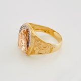 Anillo Herradura Caballo 7.35 g / T9 1/4 Tres Oros 18K