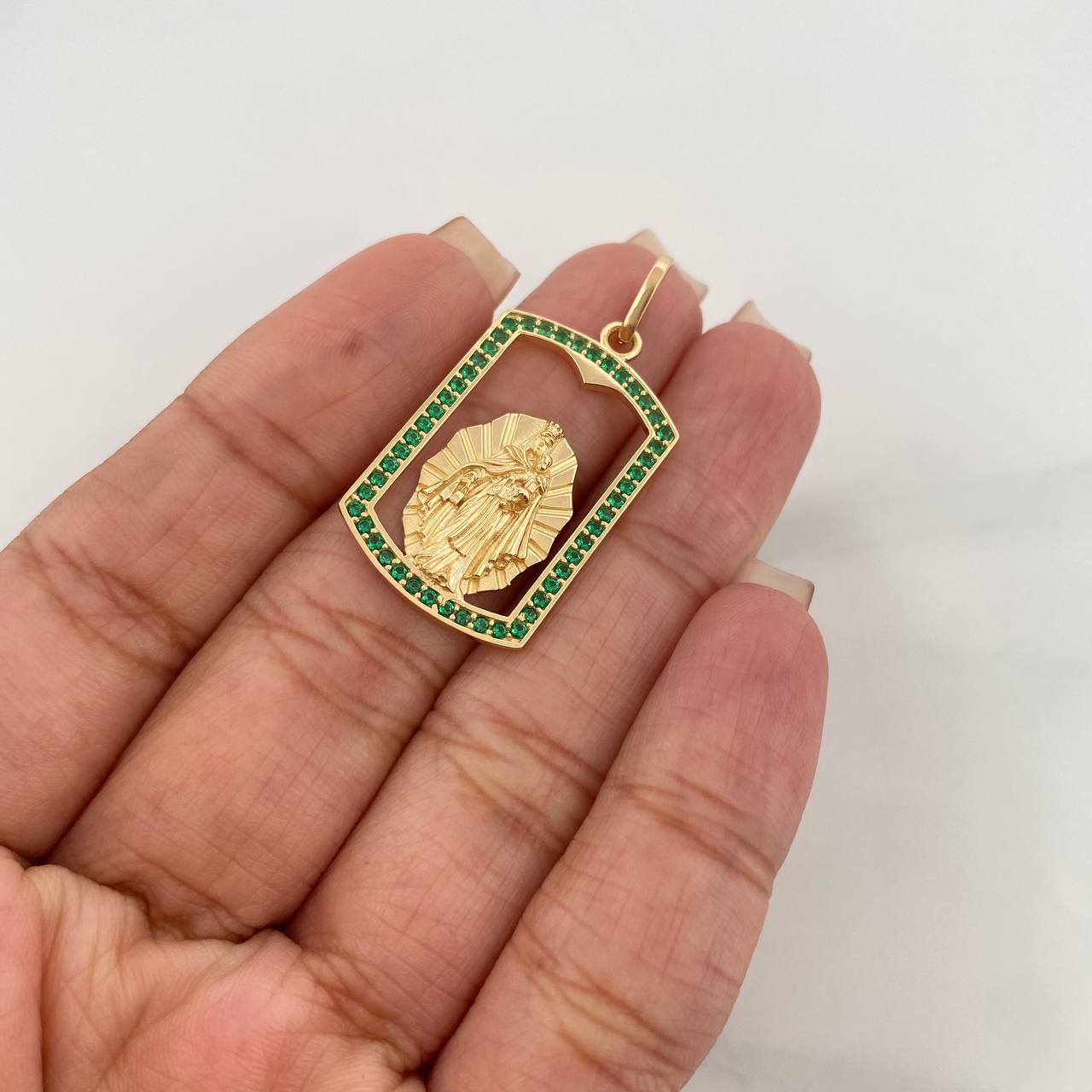 Dije Placa Virgen Del Carmen 4.55 g / 3.05 cm Oro Amarillo 18K