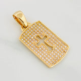 Dije Placa Cruz 3.3 g / 3 cm Oro Amarillo 18K